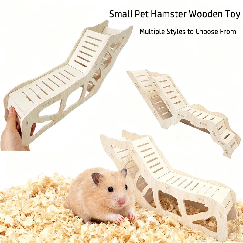 Hamster Wooden Hideout Cave with Peekaboo Design