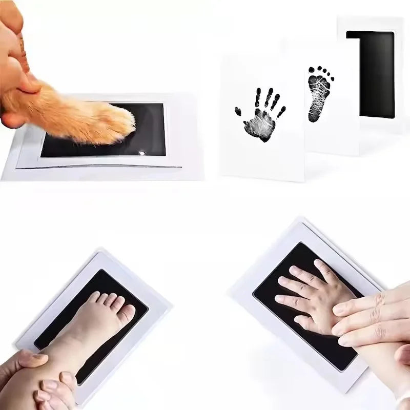 Non-Toxic Baby Handprint & Footprint Ink Pad Kit for Family Keepsakes