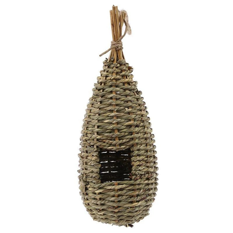 Handwoven Natural Grass Hanging Bird Nest for Small Birds