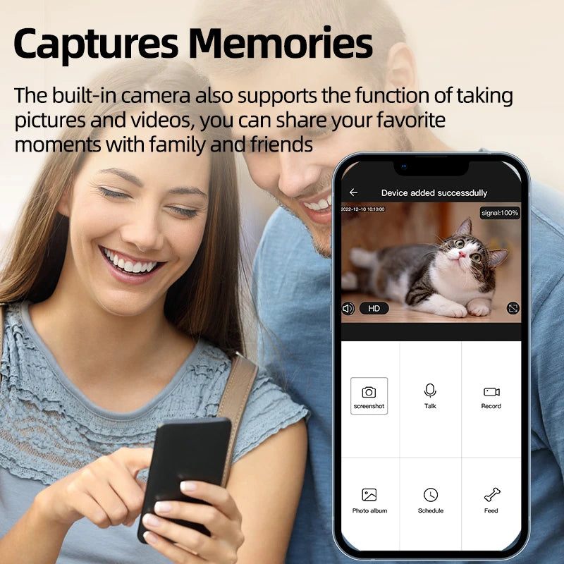 Distributeur automatique intelligent pour animaux avec caméra