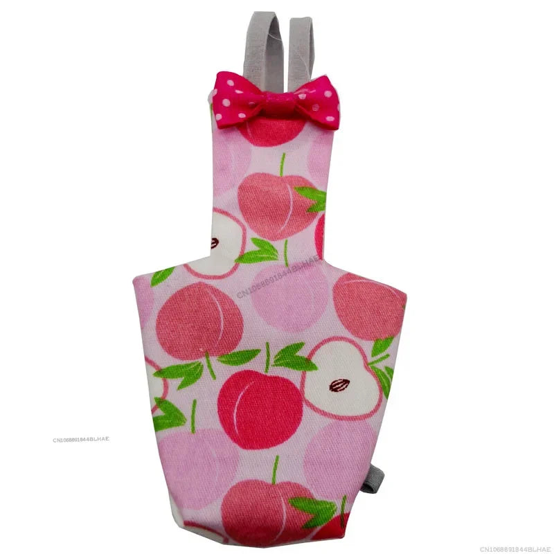 Pink fruit pattern flight suit with a pink bow tie