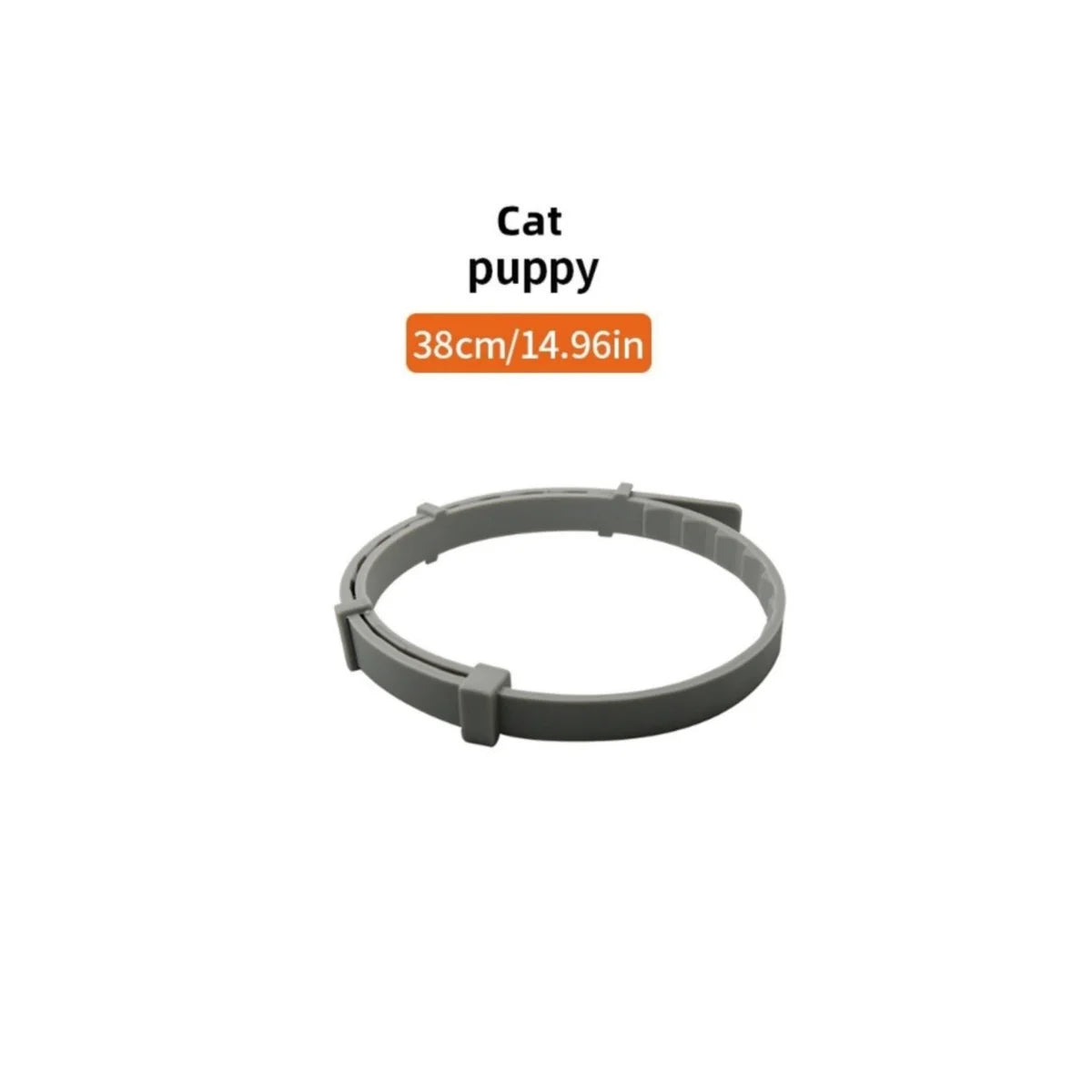 Gray adjustable waterproof pet collar for a cat puppy