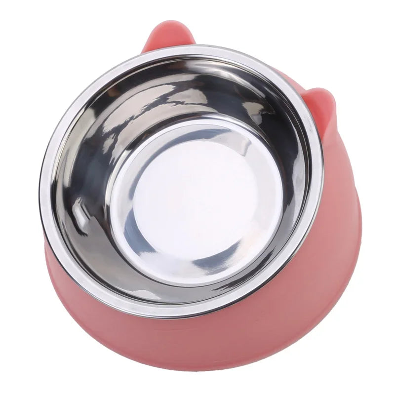 Ergonomic Stainless Steel Pet Food Bowl with Tilted Design
