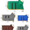 A collection of green, gray, blue, and brown quick-dry absorbent pet bathrobes for dogs and cats shown in various sizes.