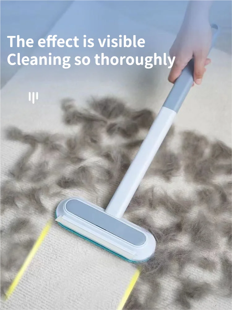 Multi-Surface Pet Hair Remover Brush with Self-Cleaning Base
