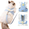 Princess Style Adjustable Cat Harness and Leash Set for Small Pets
