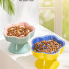 Elevated Ceramic Slow Feeder Bowl for Cats and Small Dogs