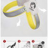 A yellow and gray Y-shaped pet harness with reflective mesh fabric designed for refreshing and non-stuffy wear in summer.