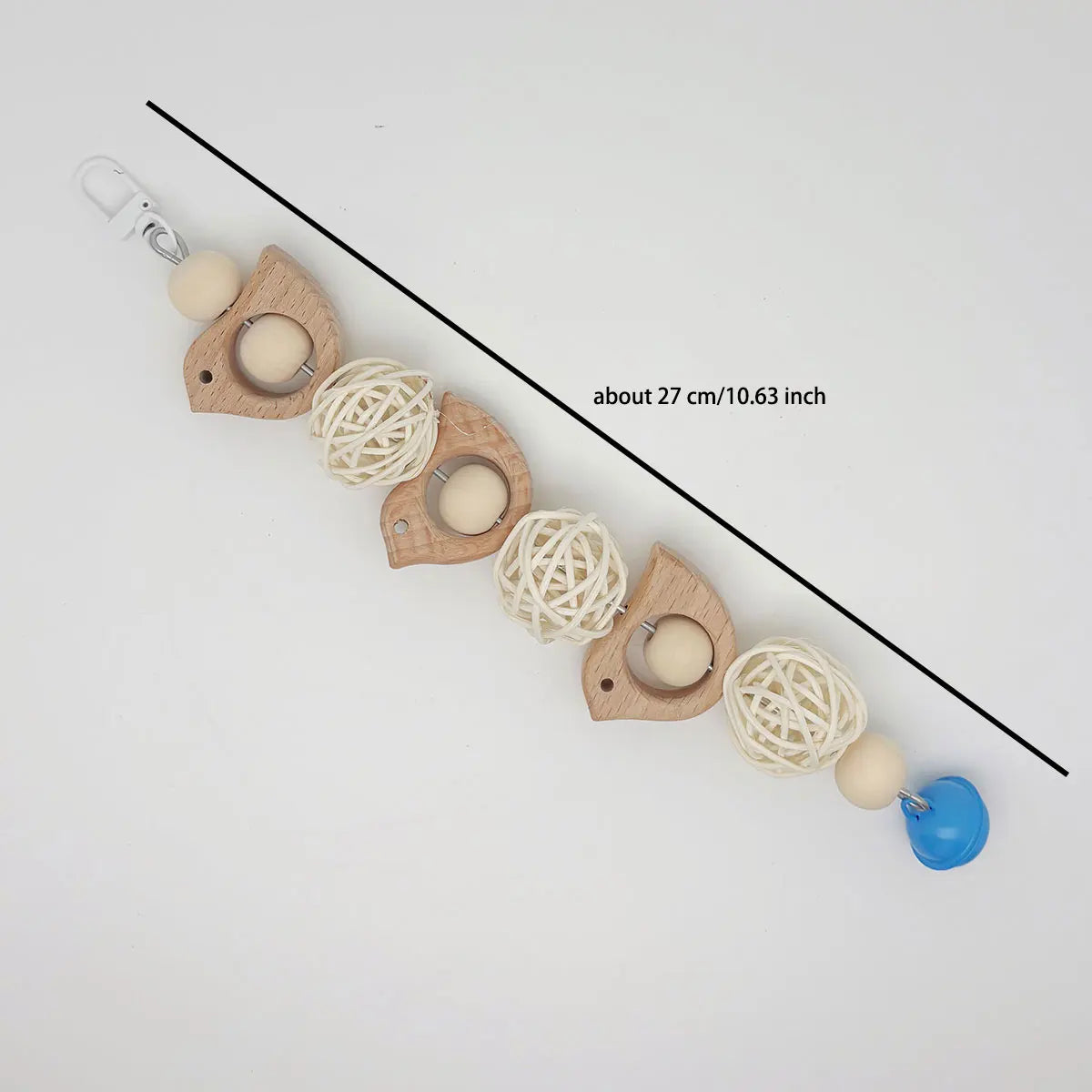 Natural Wood Parrot Swing with Chewing Toy for Small Birds