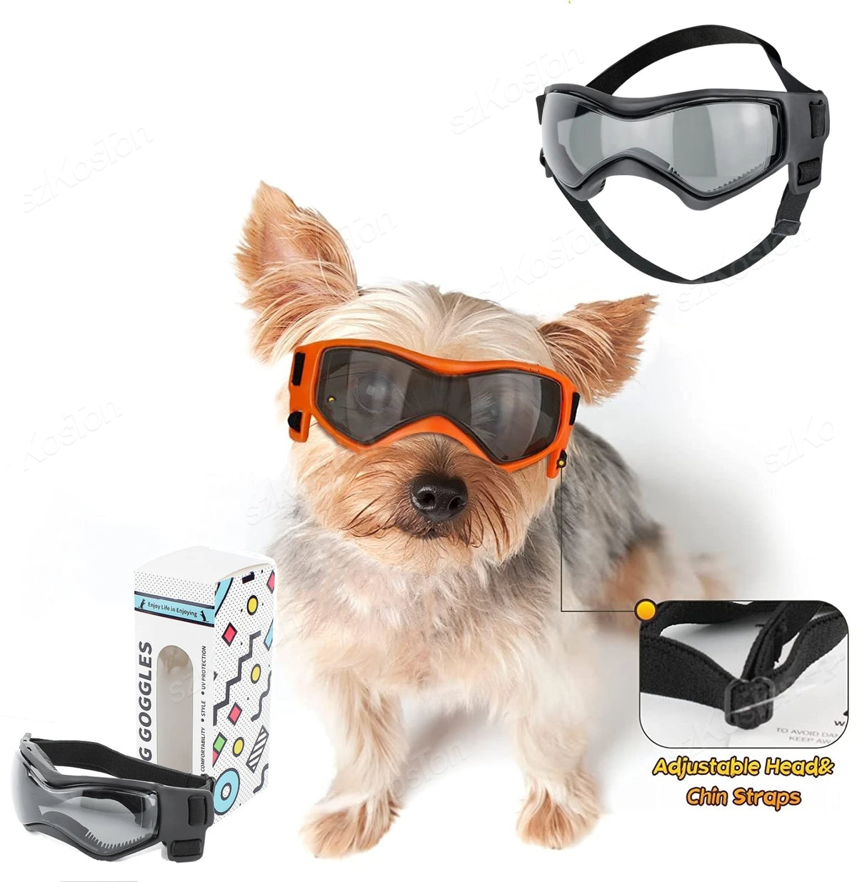 Adjustable UV Protection Dog Goggles for Small & Medium Breeds