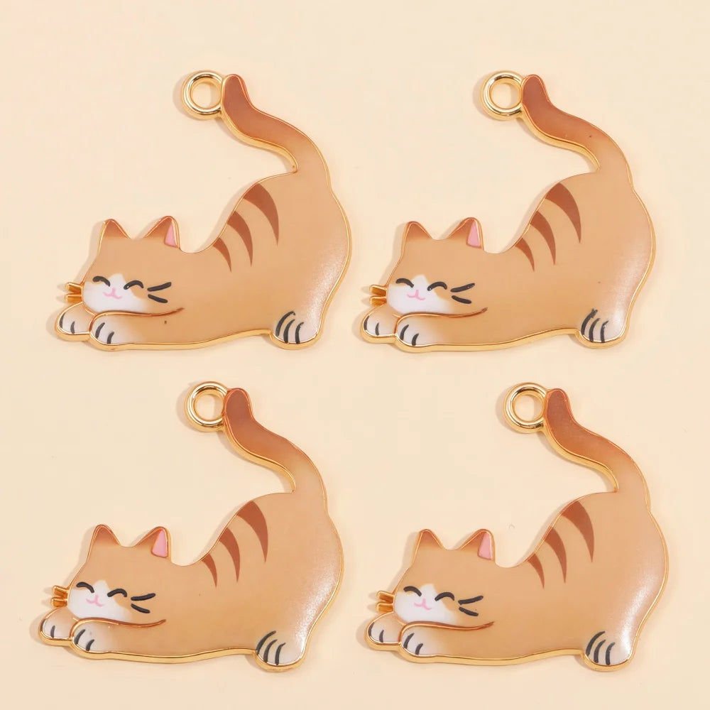Colorful Cartoon Cat & Animal Enamel Charms for DIY Jewelry Making