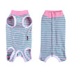 Striped Cotton Dog Recovery Suit for Post-Surgery Protection
