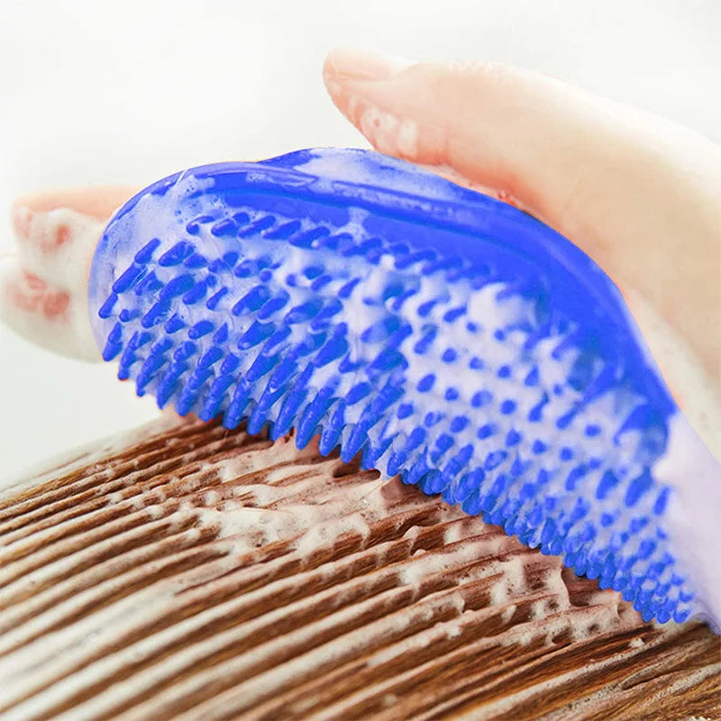 Soft Rubber Pet Grooming Glove Brush for Dogs and Cats