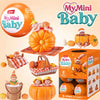 A ZURU My Mini Baby pumpkin patch blind box featuring baby dolls and seasonal decorations.