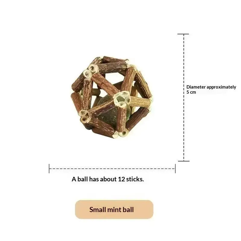 Natural Wooden Cat Teething Sticks with Sisal Rope