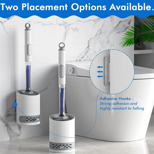 Porte-brosse WC mural réutilisable avec long manche