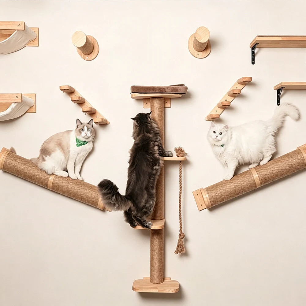 Cat Scratching Post with Sisal and Wood