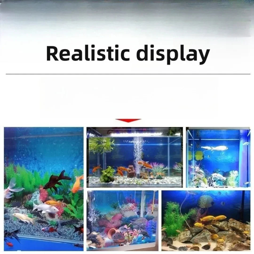 Realistische Darstellung von 3D-Aquarium-Hintergrunddekals für Fischbecken.