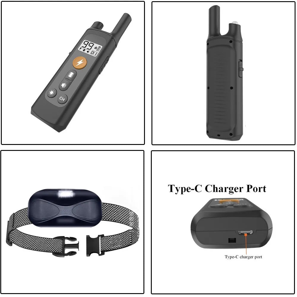 Waterproof Rechargeable Dog Training Collar with Remote Control