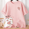 Camiseta Oversize con Estampado de Gato Dibujado