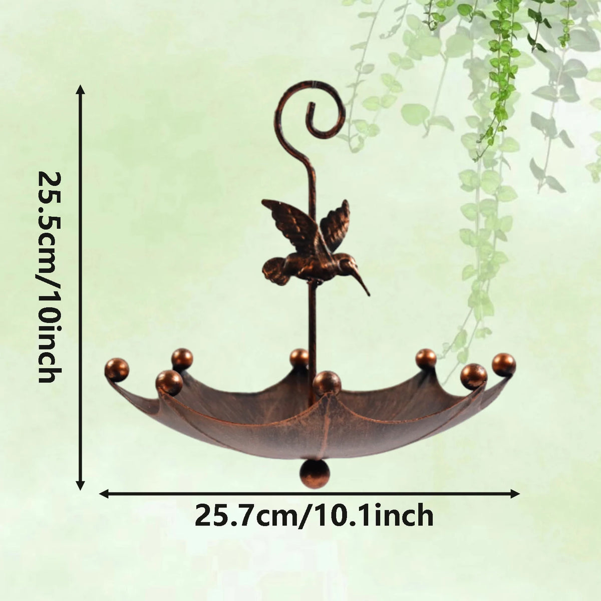 Antique Umbrella-Shaped Hanging Bird Feeder with Water Basin