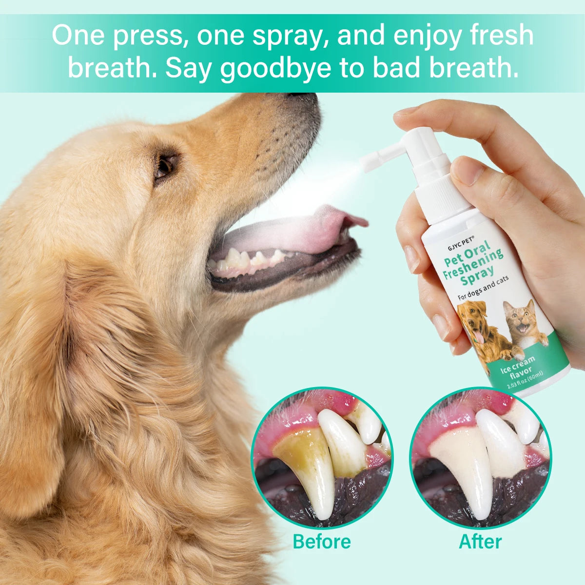 Plant-Based Fresh Breath Spray for Dogs and Cats