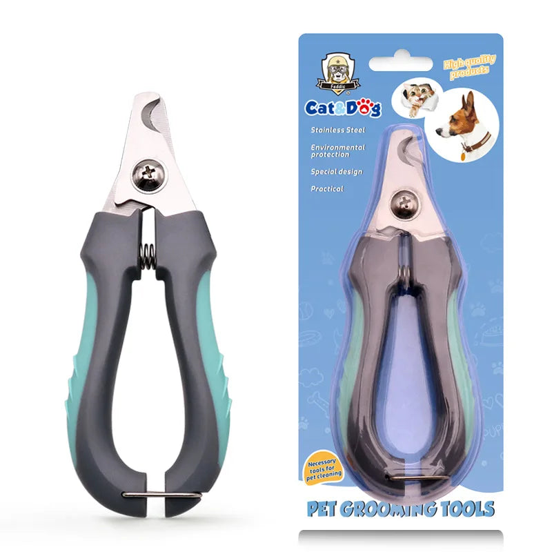 Stainless Steel Pet Nail Clippers with Safety Guard & Built-In File