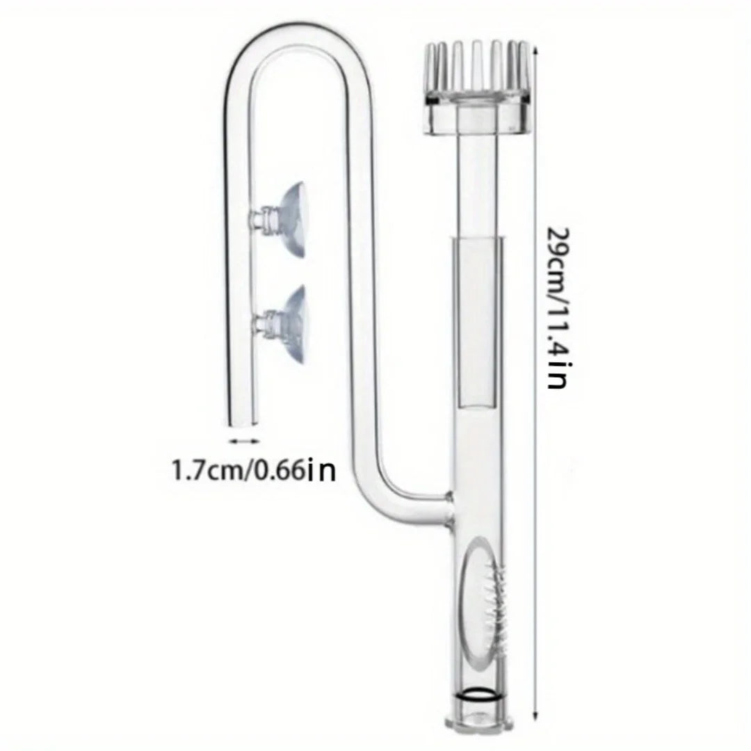 Klares Glas-Lilienrohr mit langer Röhre und Schlitzspitze für Aquariumwasserfluss