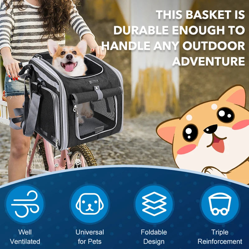 Expandable Pet Bike Basket & Travel Backpack