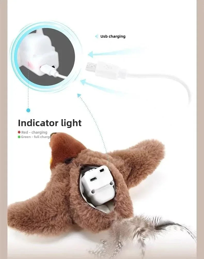 Rechargeable Chirping Bird Cat Toy with Catnip