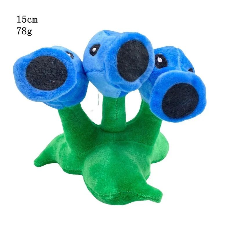 A plush toy of the Plants vs. Zombies Gargantuar with blue flower heads and green body.