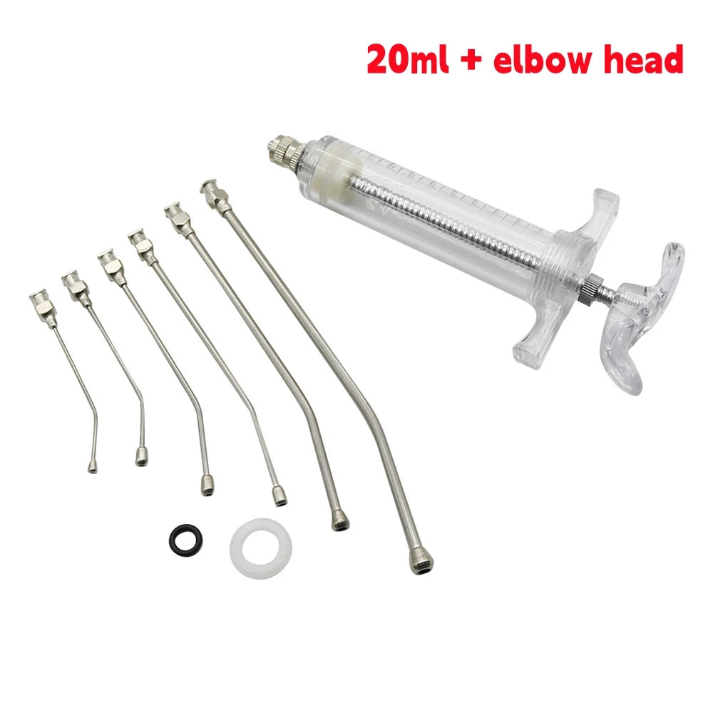 Manual Bird Feeding Syringe with Stainless Steel Elbow Tube