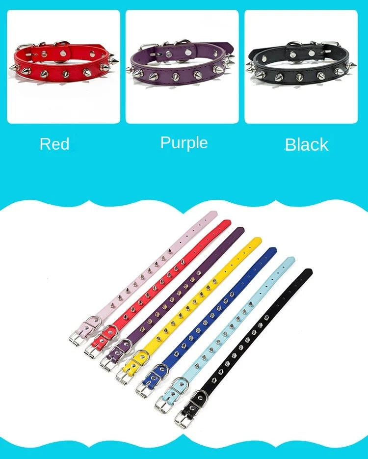 Studded PU Leather Dog Collar with Metal Accents