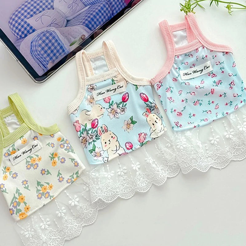 Vestido Floral de Encaje para Mascotas