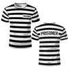 Classic Prisoner Striped T-Shirt for Halloween and Casual Wear