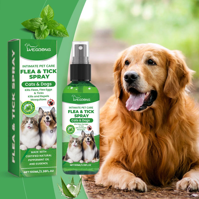 Spray Natural Antipulgas y Garrapatas para Gatos y Perros
