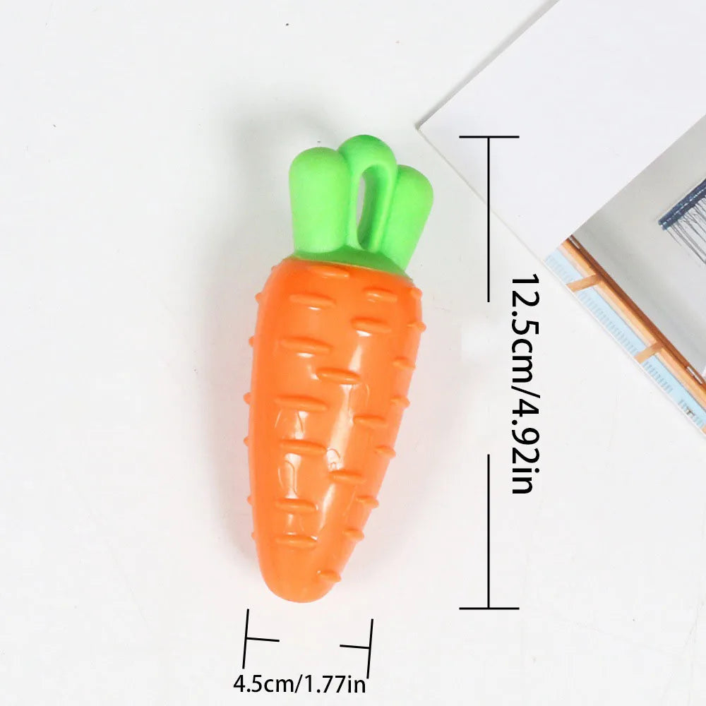 Carrot & Corn Design Dog Chew Toy with Squeaker