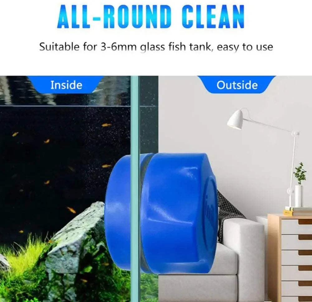 Double-Sided Aquarium Cleaning Magnet with Floating Scraper