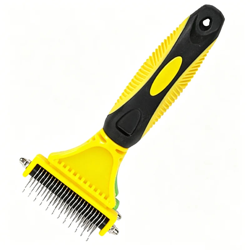 Double-Sided Pet Grooming Comb for Detangling and Shedding