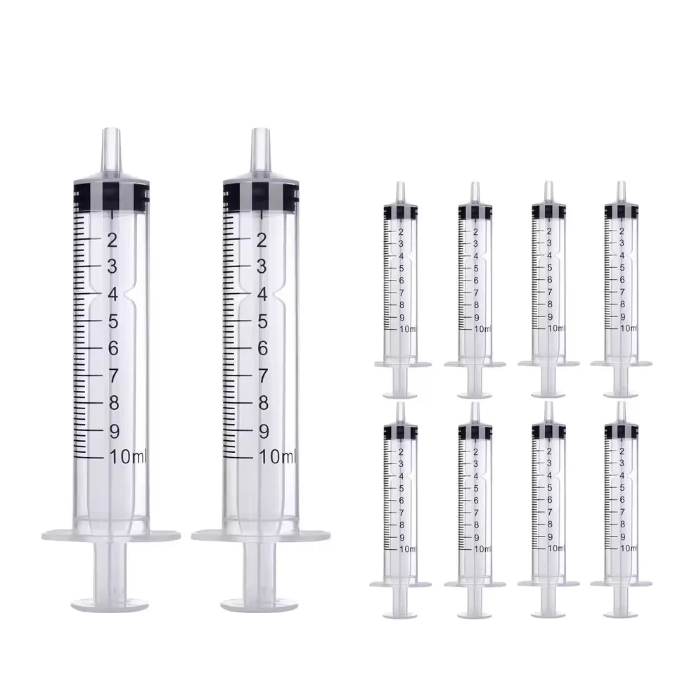 10ml Plastic Syringe for Liquid Measurement & Dispensing (Pack of 10)