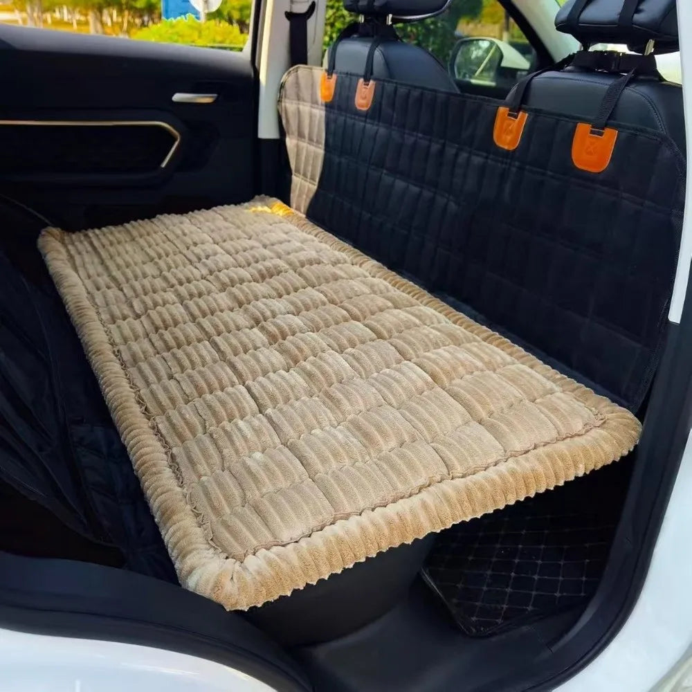Non-Slip Plaid Dog Car Seat Cover with Washable Flannel