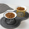 Whisker-Friendly Cat Bowl with Stand - Ceramic Anti-Tip