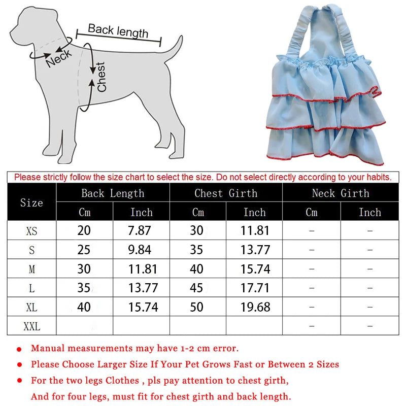 Vestido de Verano Estilo Princesa para Perros Pequeños