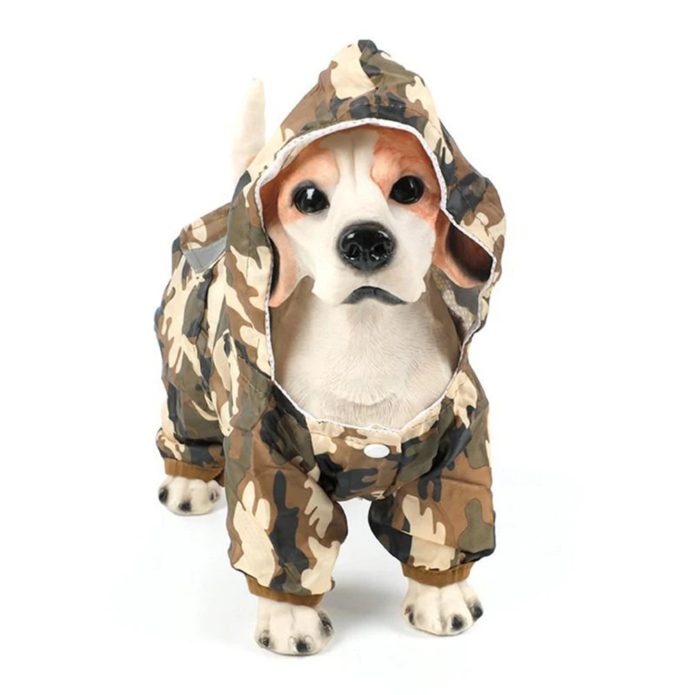 Adjustable Waterproof Dog Raincoat with Reflective Strap