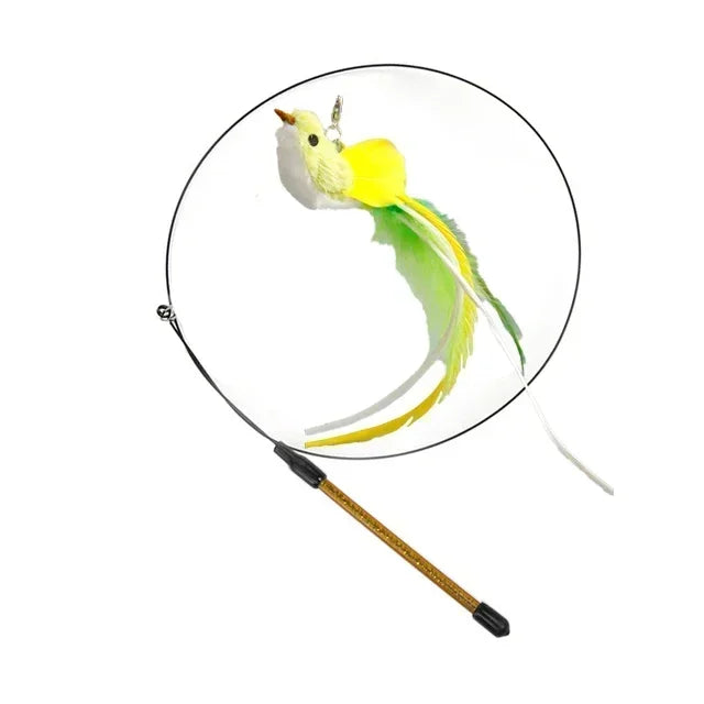 Jouet Interactif pour Chat en Forme de Paon avec Clochette