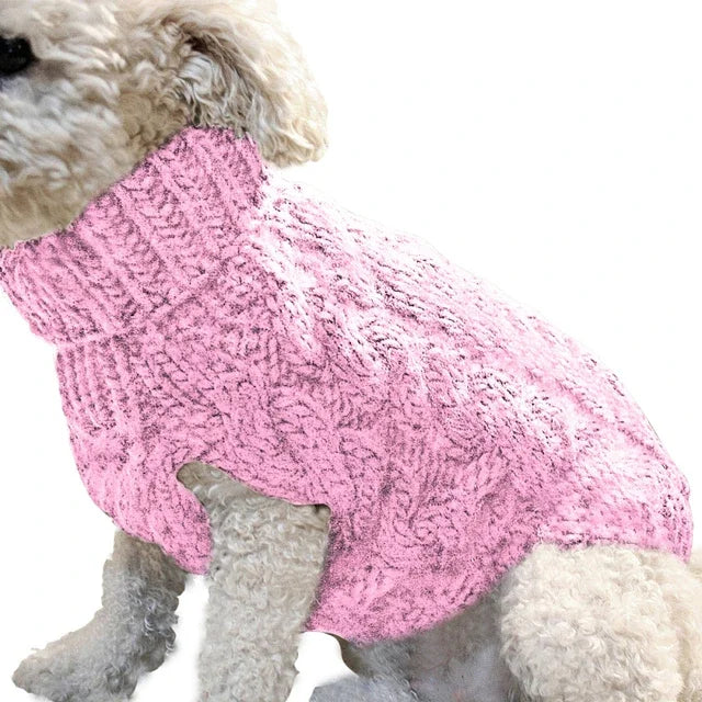 Classic Knitted Turtleneck Sweater for Small Dogs and Cats