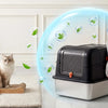 Large Stainless Steel Enclosed Cat Litter Box with Anti-Slip Base