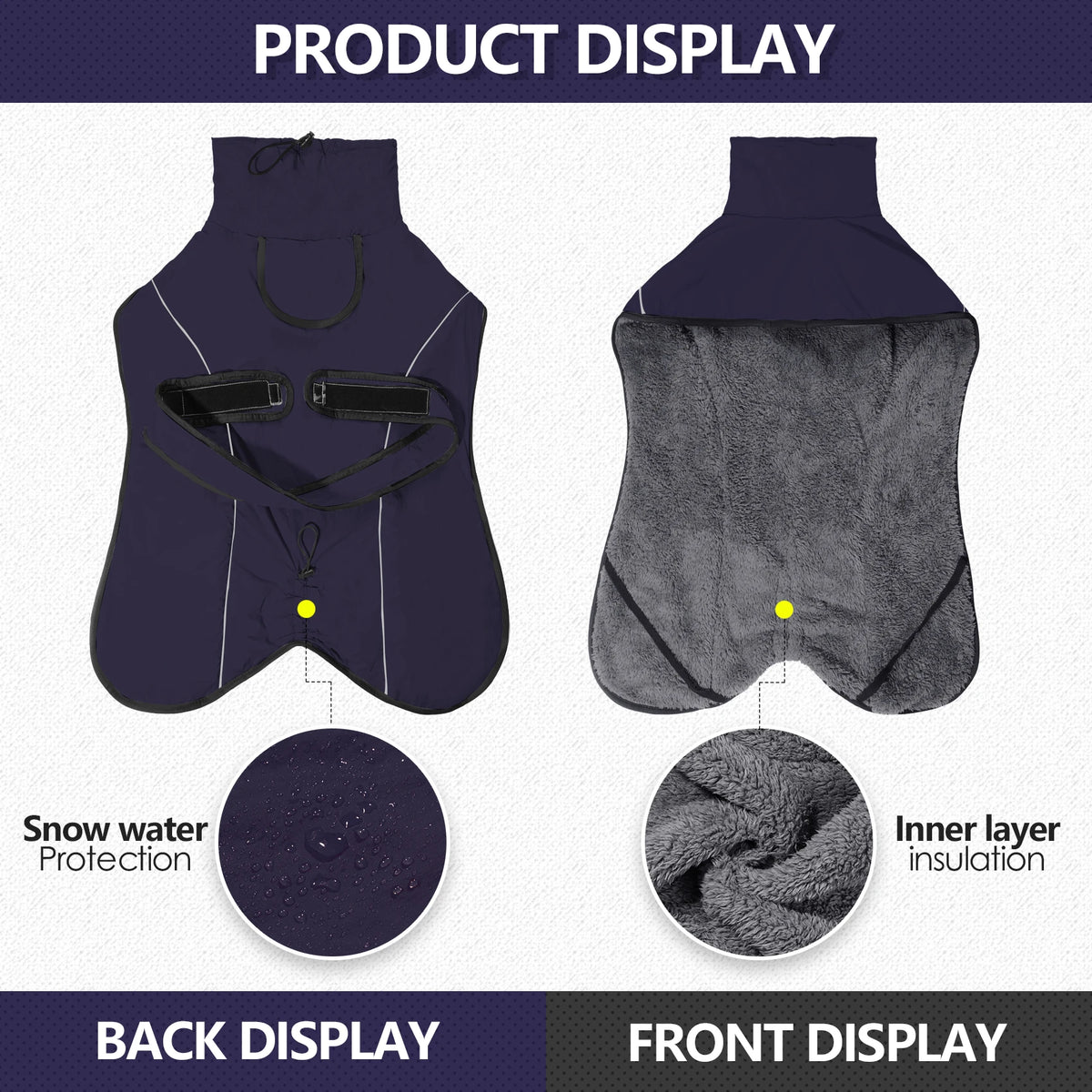 Reflective Dog Coat with Adjustable Fit