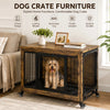 Wooden Dog Crate Furniture with 3 Doors and Locking Wheels
