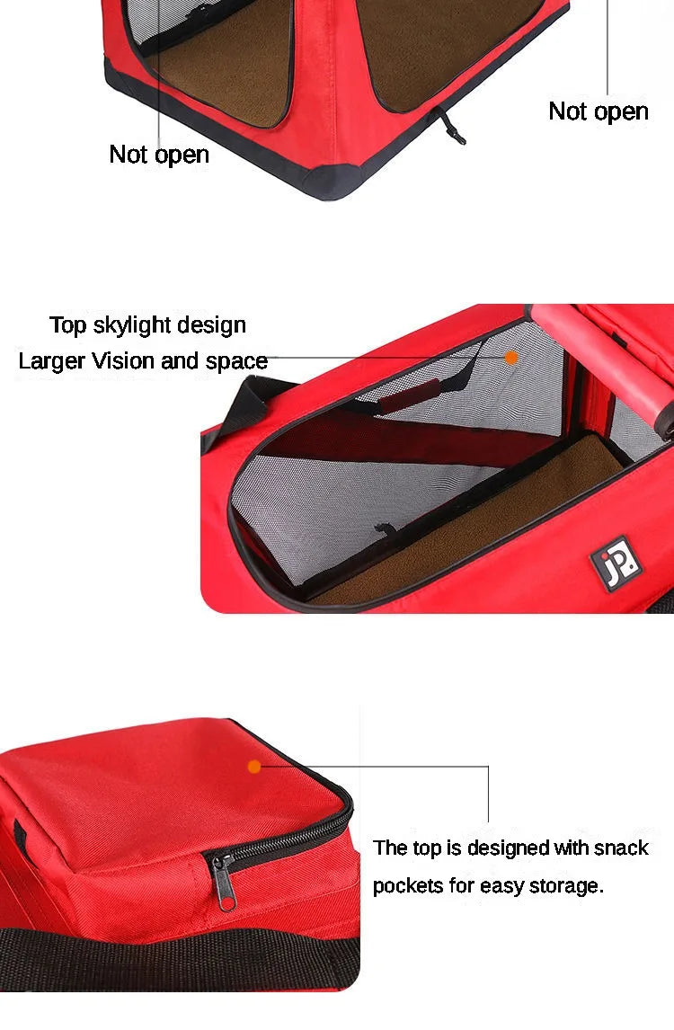 Transportín Plegable para Mascotas con Interior Acolchado